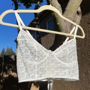 Free People Intimates White Floral Bralette 🤍